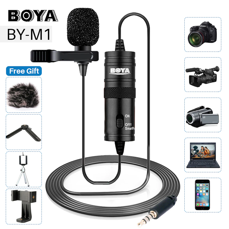 Boya External Mini Microphone Portable For Easy Recording & Live Broadcasting BY